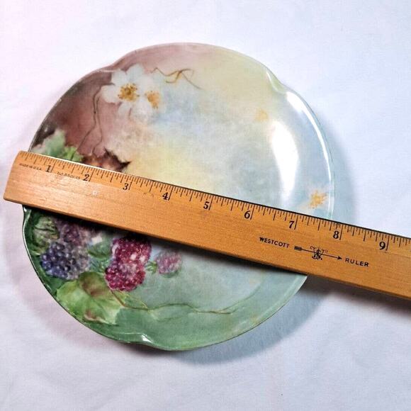 Antique J&C Louise Bavaria 1898-1923 Raspberry Black Berry Fruit Blossom Plate - Picture 12 of 12